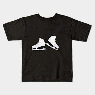 White Ice Skates Kids T-Shirt